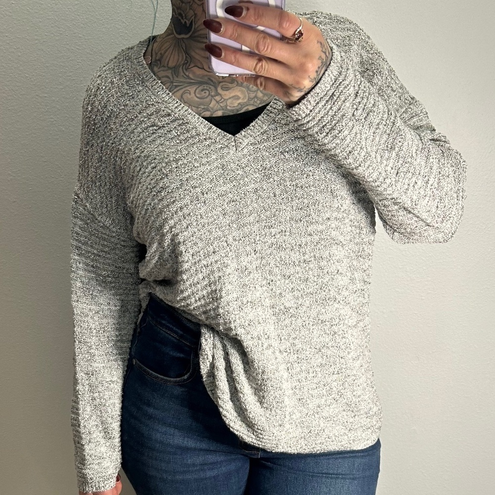 Women's Gray Long Sleeve Sweater Size Extra Large Calvin Klein Jeans Pullover - Picture 5 of 5